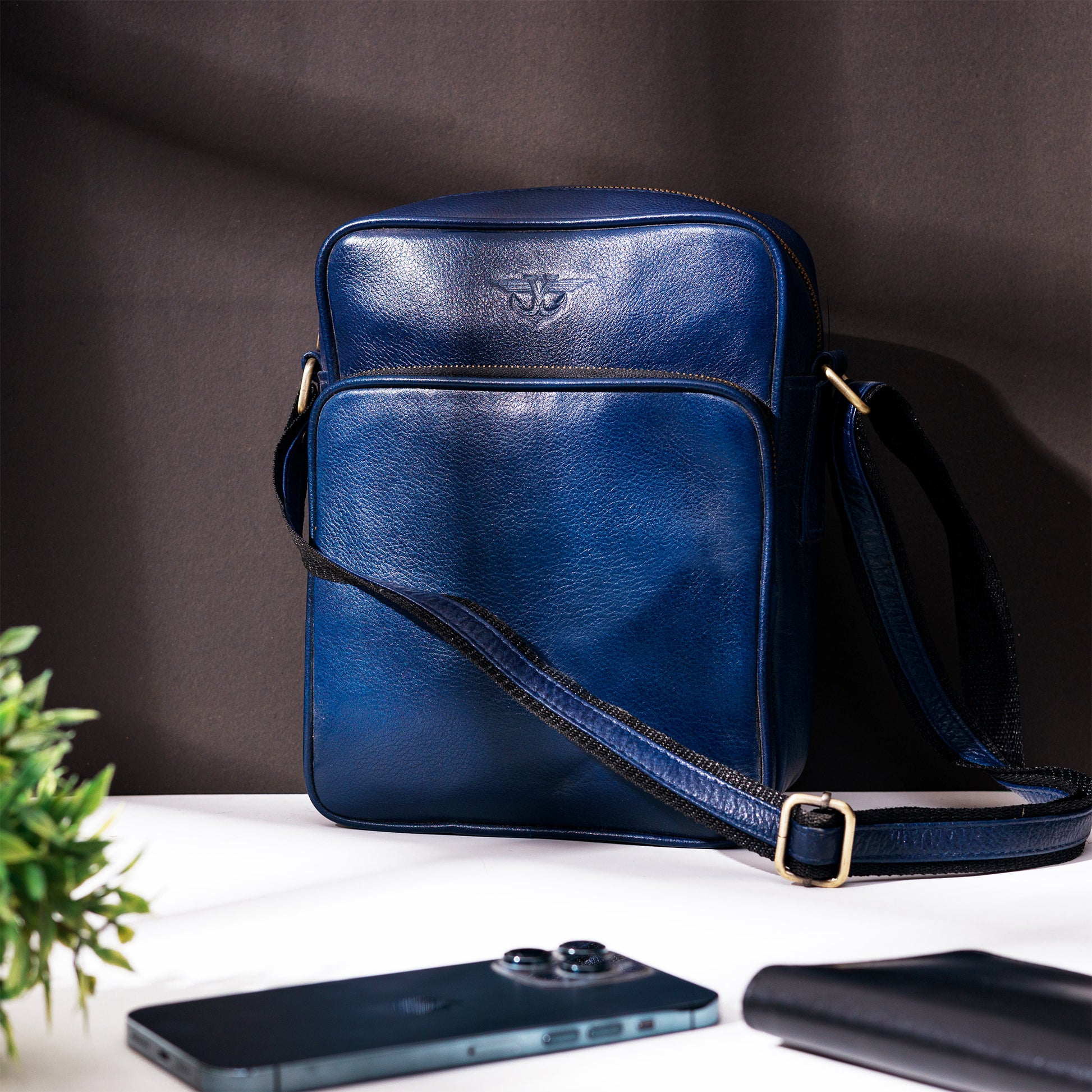Blue Hudson Messenger Bag