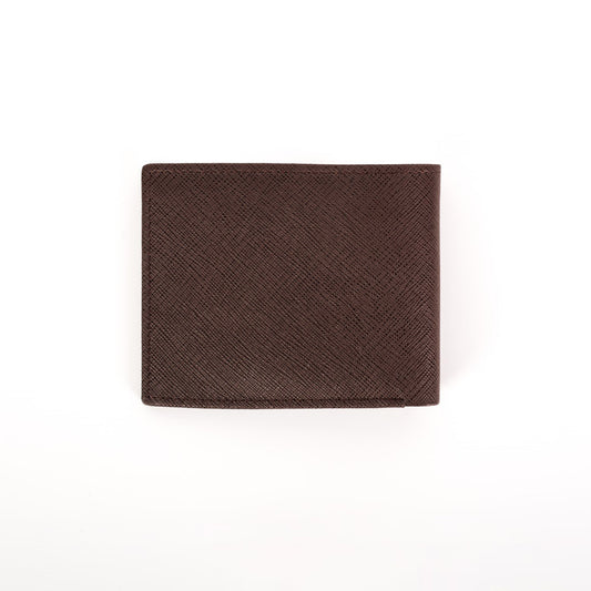 Brown Saffiano Leather Billfold