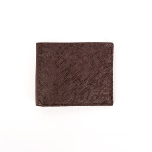 Brown Saffiano Leather Billfold