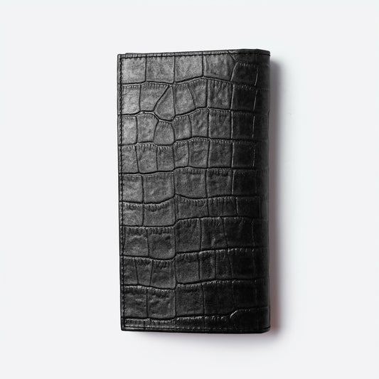 Croco Black Deluxe Long Billfold