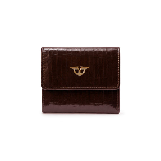 Luxe Dark Brown Croco Wallet