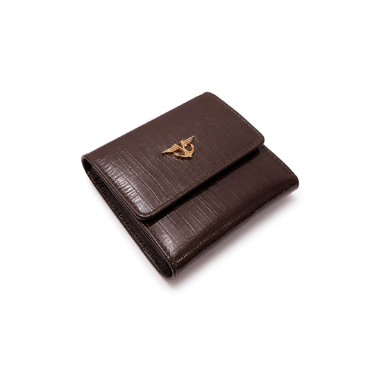 Luxe Dark Brown Croco Wallet